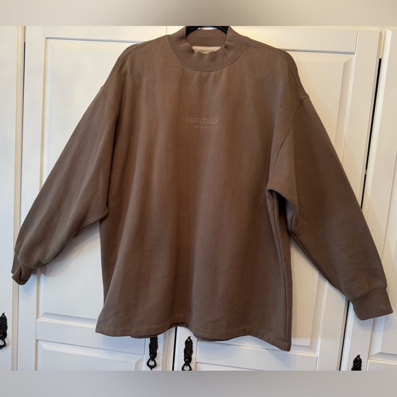 ESSENTIALS FEAR OF GOD Brown Relaxed Crewneck as XS - Picture 1 of 8